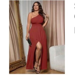 SHEIN Curve Terracotta Blouse